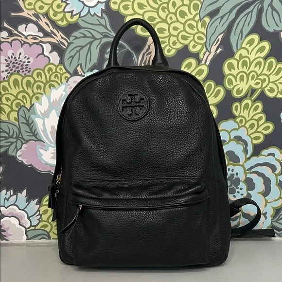 Tory Burch Black Full Size Pebbled Leather Backpack- Excellent! - Picture 1 of 9